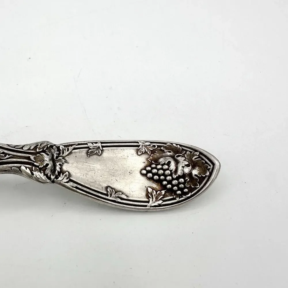1881 Rogers A1 Silver Plate La Vigne Grapes Soup Gravy Ladle & Meat Fork 8.25”